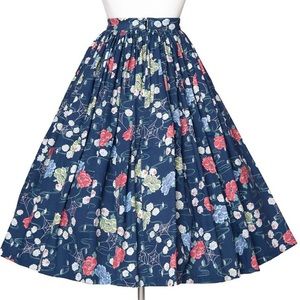 Pinup Girl Spiderweb & Rose Swing Skirt